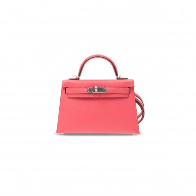 HERMES MASTER MINI KELLY ROSE LIPSTICK CHÈVRE PALLADIUM HARDWARE (19*12*5.5cm)